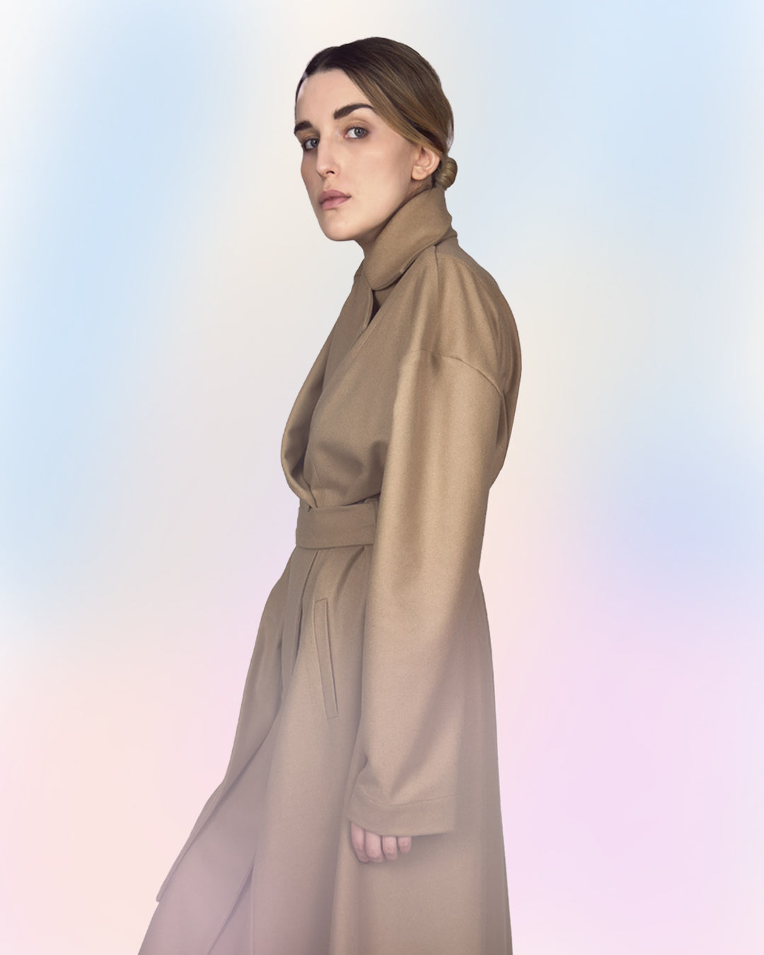 Płaszcz "Beige bloom"