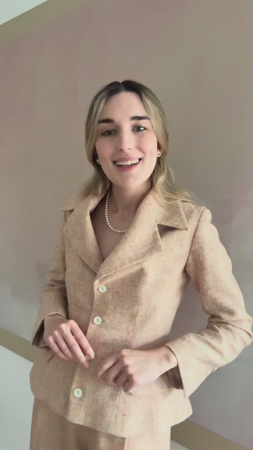 "Crème de Pêche" Blazer - 100% Italian wool